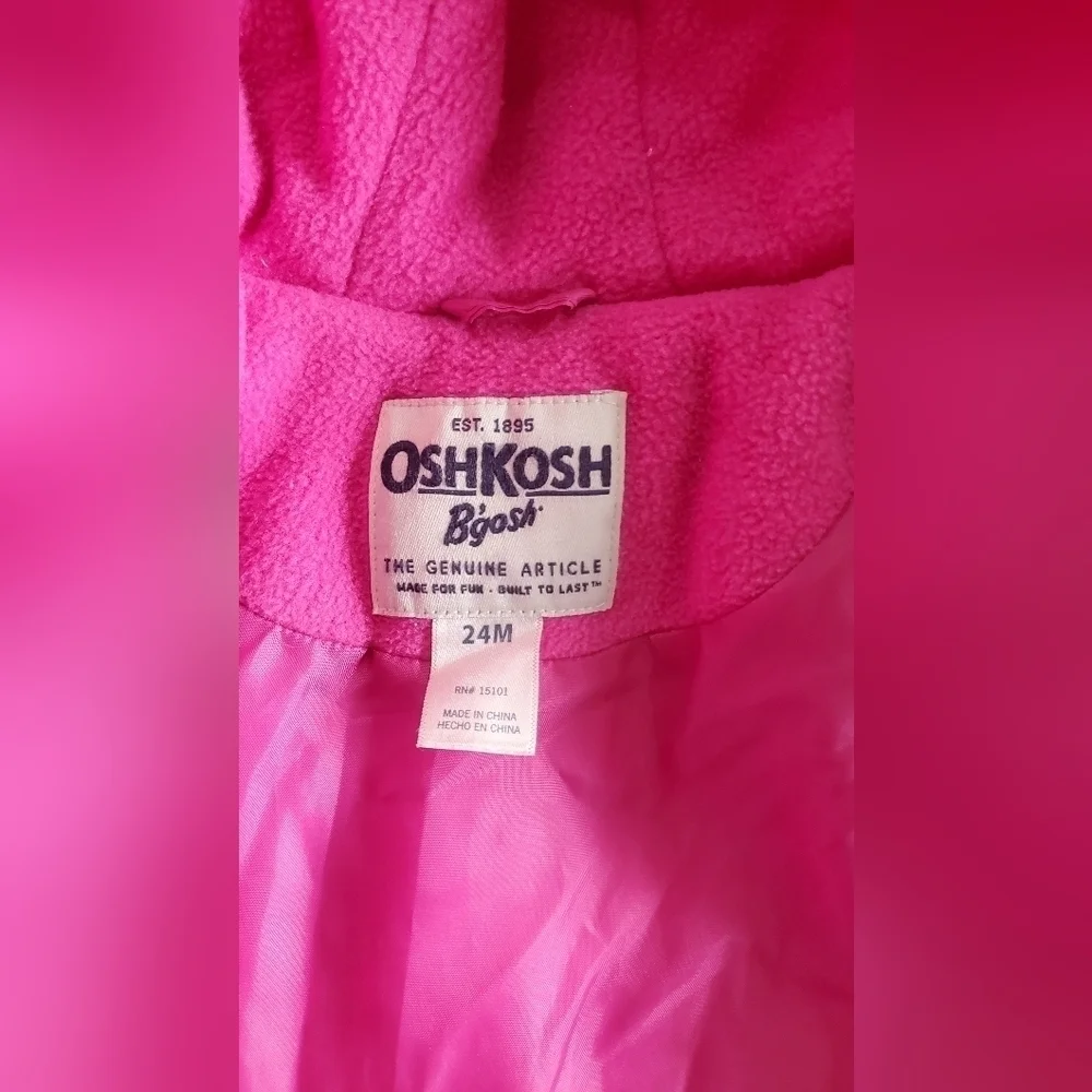 Oshkosh B'gosh Pink Girls puffer‎ coat Size 24M